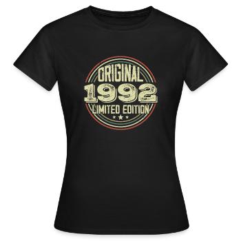 1992 Birthday Parties, ein legendärer Jahrgang - Frauen T-Shirt - Schwarz - Vorne - AI Model Female 172 dark (172cm)
