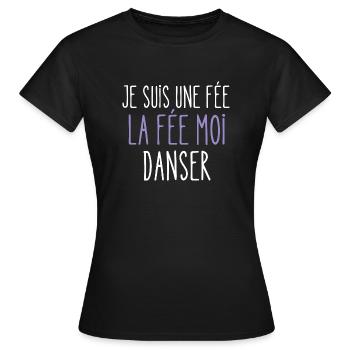 T-shirt Women Dancing Fairy Me Dancing - Women's T-Shirt - black - Front - AI Model Female 172 dark (172cm)