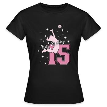 15. Geburtstag Volleyball Volleyballspielerin - Frauen T-Shirt - Schwarz - Vorne - AI Model Female 172 dark (172cm)