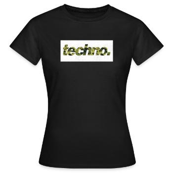 techno. camouflage - Frauen T-Shirt - Schwarz - Vorne - AI Model Female 172 dark (172cm)