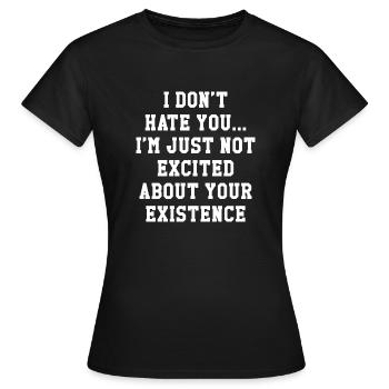 Je ne te hais pas - T-shirt Femme - noir - Devant - AI Model Female 172 dark (172cm)