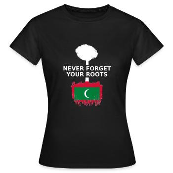 Malediven Wurzeln Spruch - Frauen T-Shirt - Schwarz - Vorne - AI Model Female 172 dark (172cm)