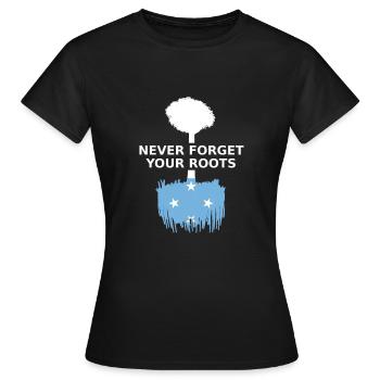 Mikronesien Never Forget Your Micronesian Roots - Frauen T-Shirt - Schwarz - Vorne - AI Model Female 172 dark (172cm)