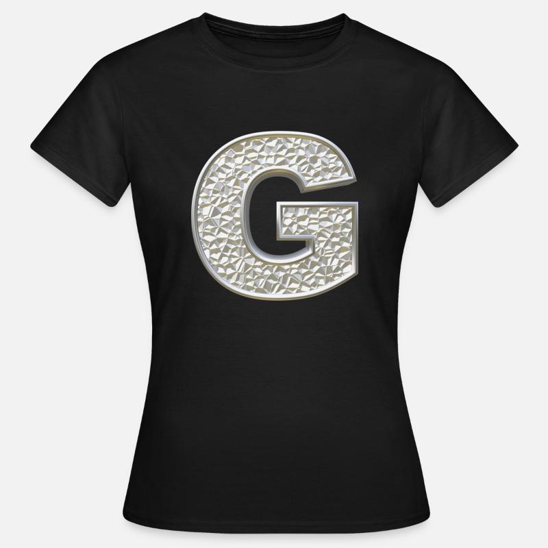 G, letter, letter G, initial, initial G, monogram, - Women's T-Shirt - black