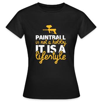 Paintball paintball player gift saying - Women's T-Shirt - black - Front - AI Model Female 172 dark (172cm)