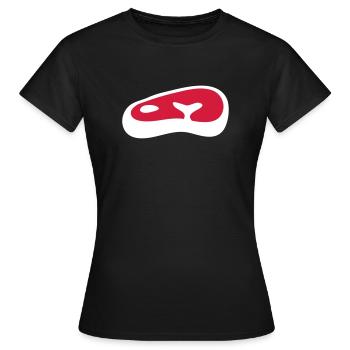 steak - Women's T-Shirt - black - Front - AI Model Female 172 dark (172cm)