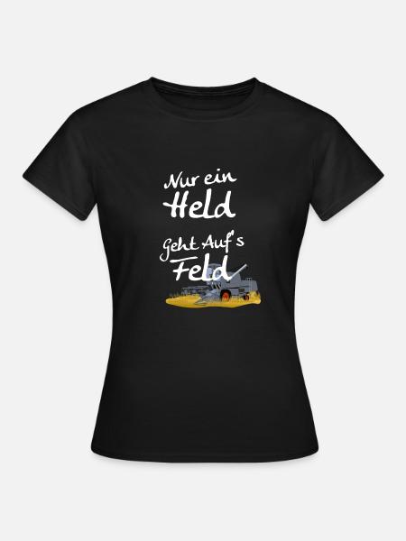 Held Feld Landwirt - Frauen T-Shirt - Schwarz