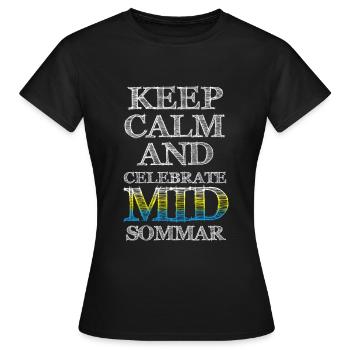 Midsommar Fest Skandinavien - Frauen T-Shirt - Schwarz - Vorne - AI Model Female 172 dark (172cm)