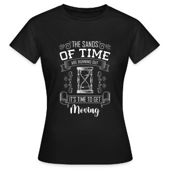 Sanduhr Sand Zeitreise - Frauen T-Shirt - Schwarz - Vorne - AI Model Female 172 dark (172cm)