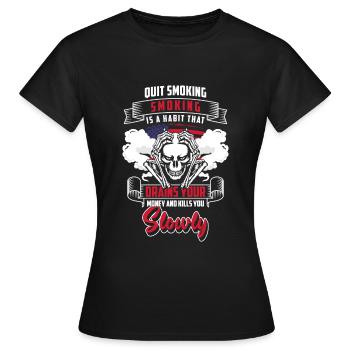 Nikotin Sucht - Frauen T-Shirt - Schwarz - Vorne - AI Model Female 172 dark (172cm)