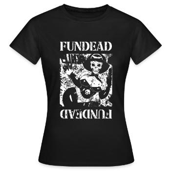 Sexy Pin-up Girl with Skull - Women's T-Shirt - black - Front - AI Model Female 172 dark (172cm)