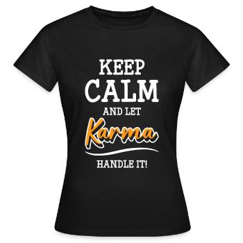Karma attitude - Women's T-Shirt - black - Front - AI Model Female 172 dark (172cm)