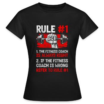 Trainer Gym Pompes Développé couché - T-shirt Femme - noir - Devant - AI Model Female 172 dark (172cm)