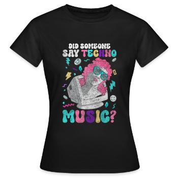 Techno Dubstep Raver - Women's T-Shirt - black - Front - AI Model Female 172 dark (172cm)