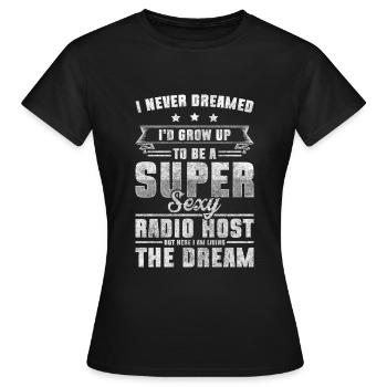 Moderator Beruf Ansage - Frauen T-Shirt - Schwarz - Vorne - AI Model Female 172 dark (172cm)