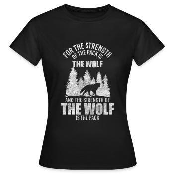 Wölfe Rudel Stärke Natur - Frauen T-Shirt - Schwarz - Vorne - AI Model Female 172 dark (172cm)