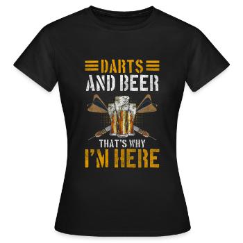 Darts Target Competition - Women's T-Shirt - black - Front - AI Model Female 172 dark (172cm)