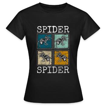 Toile d’araignée Arachnide chasseur phobie - T-shirt Femme - noir - Devant - AI Model Female 172 dark (172cm)