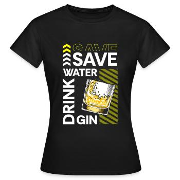 Gin Drinks Drink Long Drink - Women's T-Shirt - black - Front - AI Model Female 172 dark (172cm)