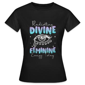 Mystisch Symbolik Mond - Frauen T-Shirt - Schwarz - Vorne - AI Model Female 172 dark (172cm)