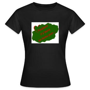 beau jour - T-shirt Femme - noir - Devant - AI Model Female 172 dark (172cm)