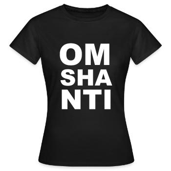 Om Shanti Yoga Proverbes - T-shirt Femme - noir - Devant - AI Model Female 172 dark (172cm)