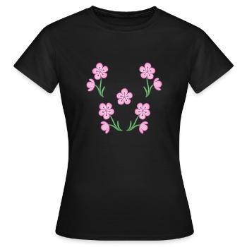 Kirschblüten - Florales Muster - Frauen T-Shirt - Schwarz - Vorne - AI Model Female 172 dark (172cm)