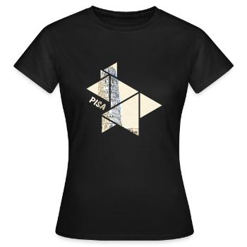 Ardoise Tour de Pise - T-shirt Femme - noir - Devant - AI Model Female 172 dark (172cm)