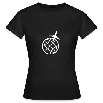 Avion autour du monde - T-shirt Femme - noir - Devant - AI Model Female 172 dark (172cm)