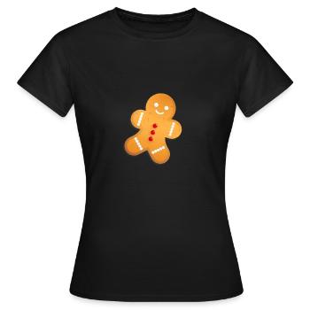 Lebkuchenmann - Frauen T-Shirt - Schwarz - Vorne - AI Model Female 172 dark (172cm)
