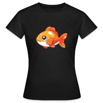 Poisson - T-shirt Femme - noir - Devant - AI Model Female 172 dark (172cm)