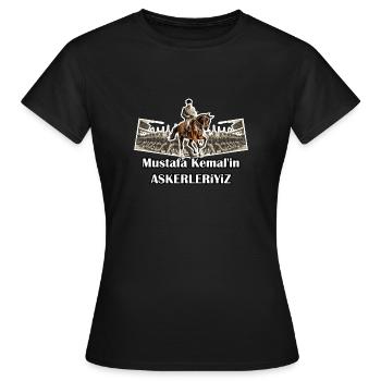 Mustafa Kemal´in Askerleriyiz - T-shirt Femme - noir - Devant - AI Model Female 172 dark (172cm)