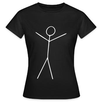 Strichmaennchen - Frauen T-Shirt - Schwarz - Vorne - AI Model Female 172 dark (172cm)