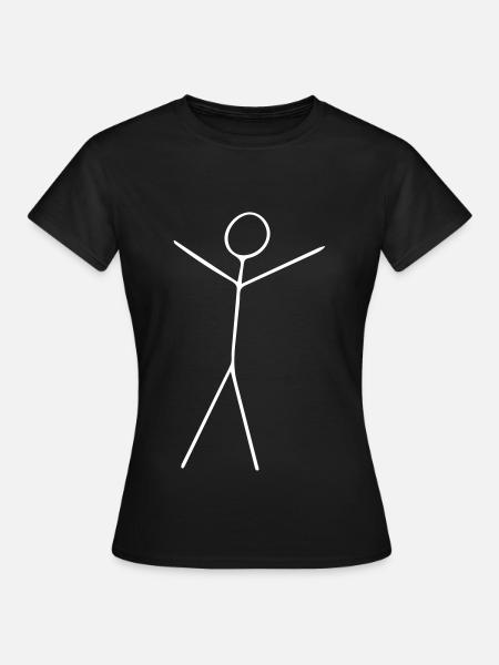 Strichmaennchen - Frauen T-Shirt - Schwarz