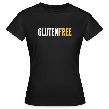 Sans gluten - Maladie cœliaque Sans gluten - T-shirt Femme - noir - Devant - AI Model Female 172 dark (172cm)