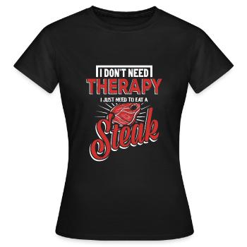 Steak Fleisch - Frauen T-Shirt - Schwarz - Vorne - AI Model Female 172 dark (172cm)