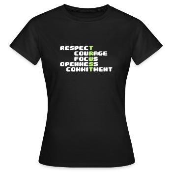 Scrum Values - Women's T-Shirt - black - Front - AI Model Female 172 dark (172cm)