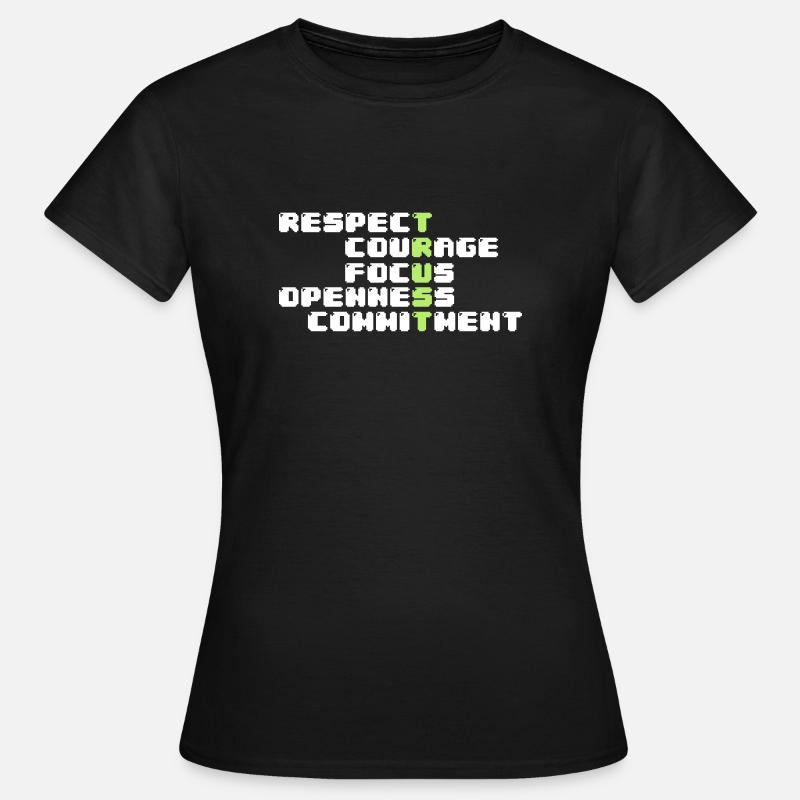 Scrum Values - Frauen T-Shirt - Schwarz