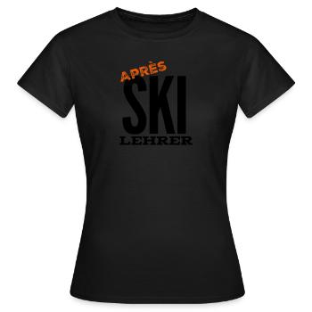 Après-ski moniteur vacances au ski ski - T-shirt Femme - noir - Devant - AI Model Female 172 dark (172cm)