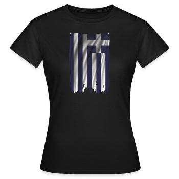 GRIECHISCHE FAHNE - Frauen T-Shirt - Schwarz - Vorne - AI Model Female 172 dark (172cm)