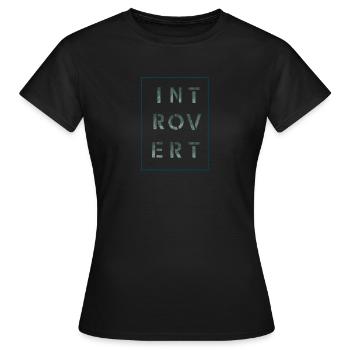Introvert white, Geschenk, Geschenkidee - Frauen T-Shirt - Schwarz - Vorne - AI Model Female 172 dark (172cm)