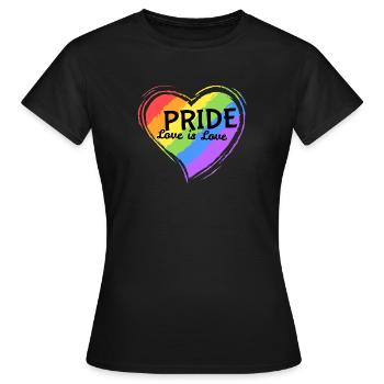 Pride Love is Love, Gift, Gift Idea - Women's T-Shirt - black - Front - AI Model Female 172 dark (172cm)