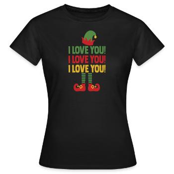 I LOVE YOU I LOVE YOU I LOVE YOU - Frauen T-Shirt - Schwarz - Vorne - AI Model Female 172 dark (172cm)