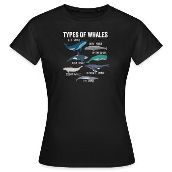 Types de baleines Mammifères marins mignons - T-shirt Femme - noir - Devant - AI Model Female 172 dark (172cm)