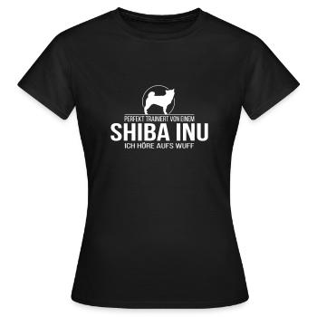 SHIBA INU wuff - Frauen T-Shirt - Schwarz - Vorne - AI Model Female 172 dark (172cm)
