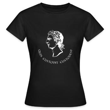 qui garde le garde latin sait - T-shirt Femme - noir - Devant - AI Model Female 172 dark (172cm)