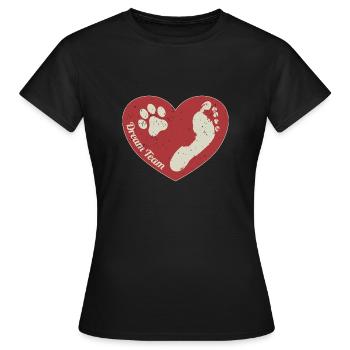 Dog Human Dream Team - Women's T-Shirt - black - Front - AI Model Female 172 dark (172cm)
