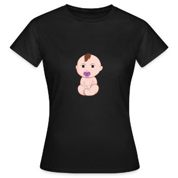 Bébé avec une tétine. Cadeau. - T-shirt Femme - noir - Devant - AI Model Female 172 dark (172cm)