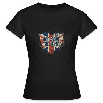Britischer König Krönung Charles England Flagge - Frauen T-Shirt - Schwarz - Vorne - AI Model Female 172 dark (172cm)