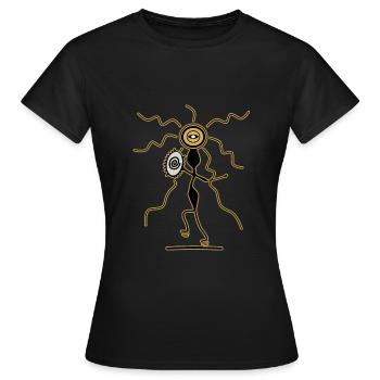 Chaman avec tambour - T-shirt Femme - noir - Devant - AI Model Female 172 dark (172cm)